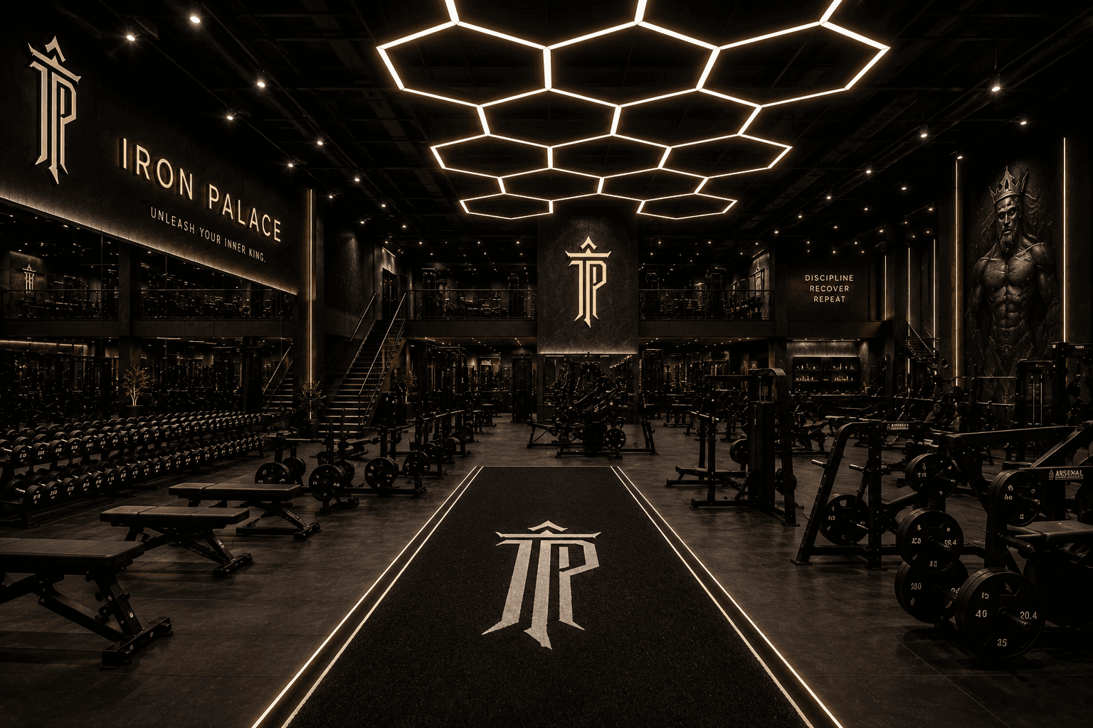 Gym interior with strength machines