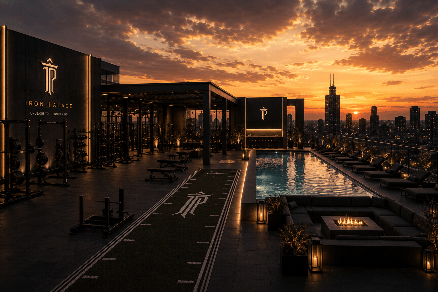 Rooftop gym amenities